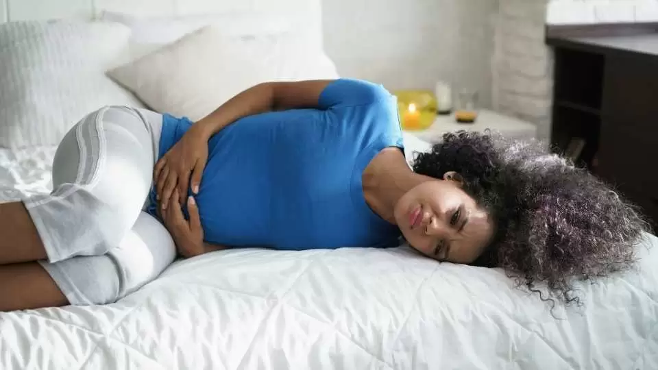 woman having painful menstruation