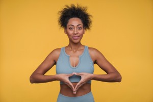 happy healthy black female