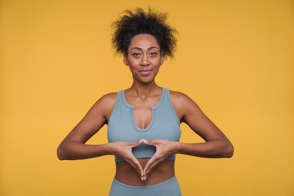 happy healthy black female